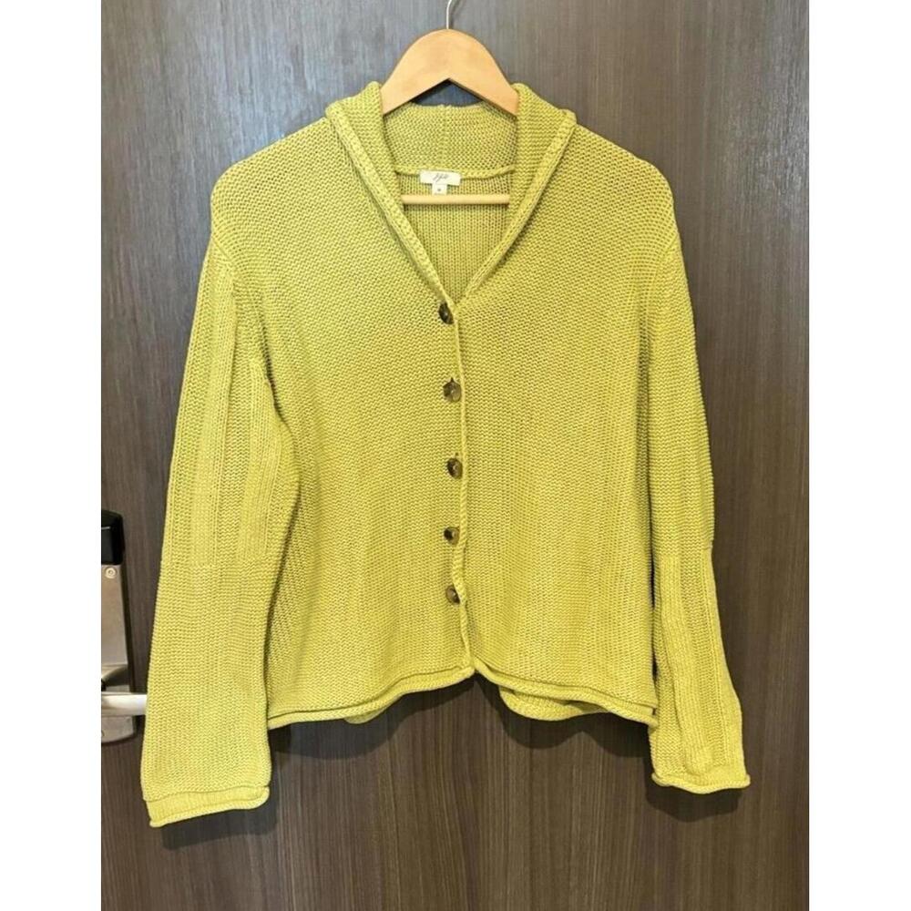 J.Jill‎ Cardigan Sweater Women's Medium Oversized Chunky button Beach Coastal